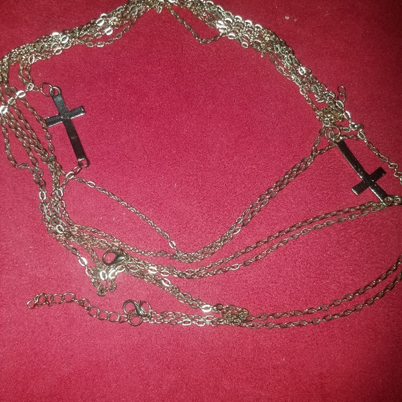 Gold tone body chain necklace jewelry - Picture 3 of 3